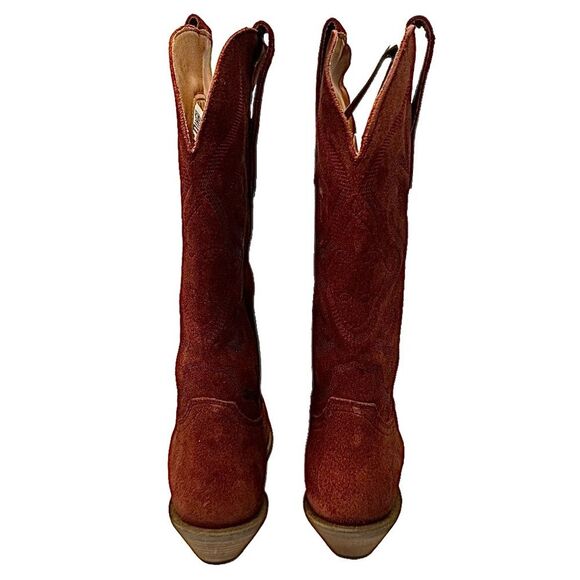 Dingo Ladies Out West Tall Western Boots Cranberry Leather Embroidered 9.5 - Picture 3 of 10